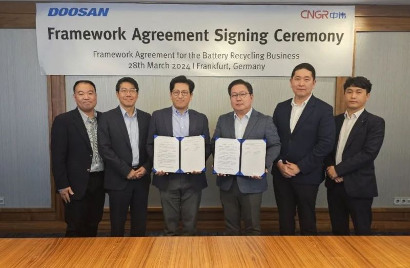太阳集团电子游戏股份与Doosan Recycling Solution签订框架协议，联手探索电池回收领域